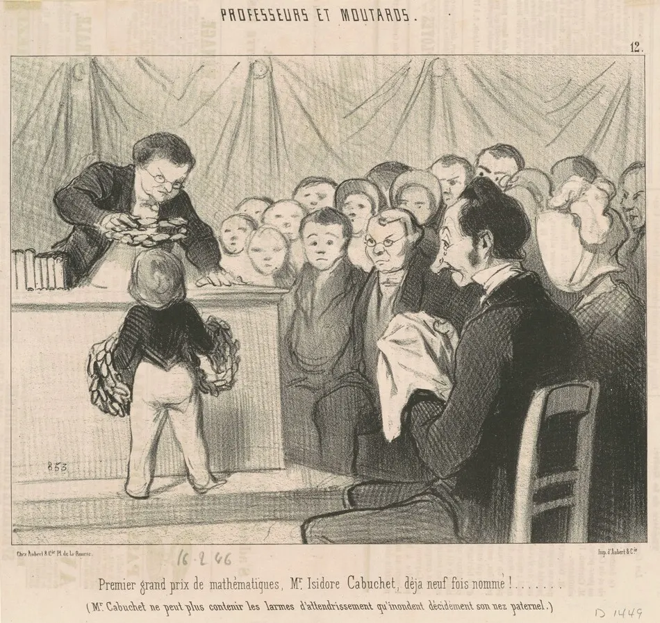 Premier grand prix de mathématiques,  M. Cabuchet by Honoré Daumier