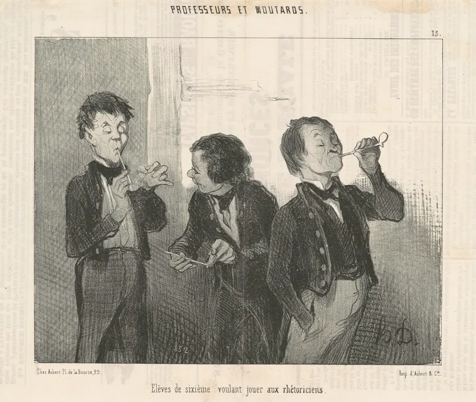 Eléves de sixième voulant jouer aux rhétoriciens by Honoré Daumier