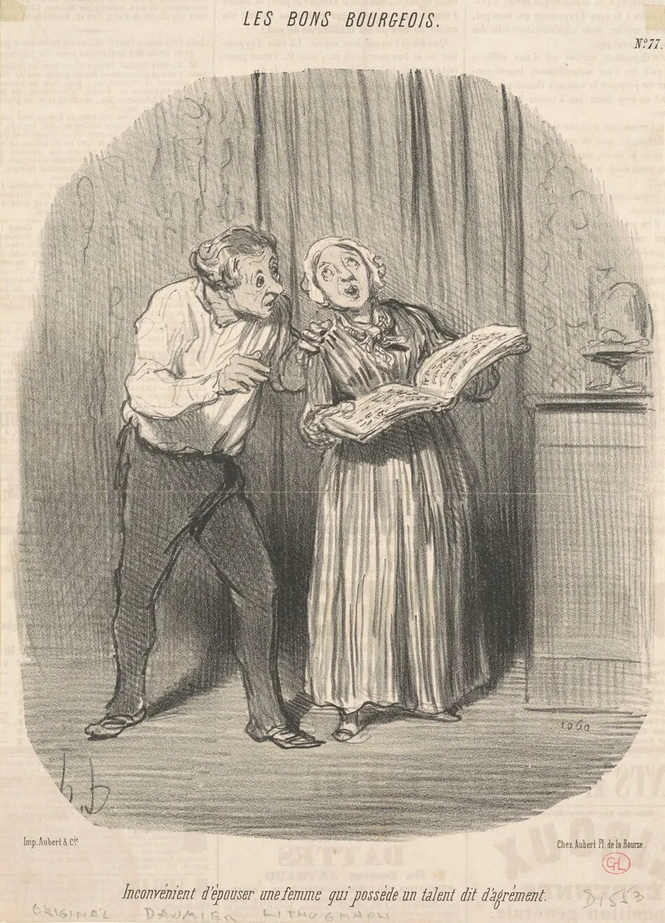 Inconvénient d'épouser une femme qui possède un talent d'agrément by Honoré Daumier