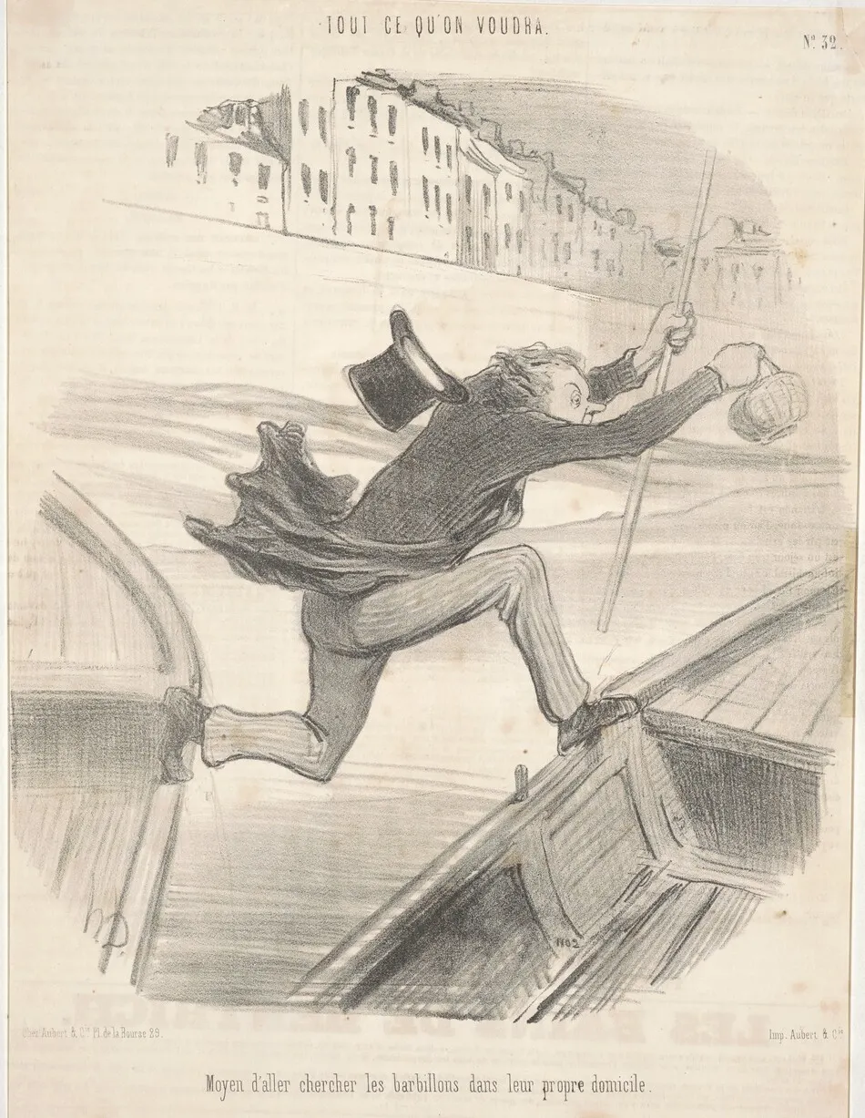 Moyen d'aller chercher les barbillons dans leur propre domicile by Honoré Daumier