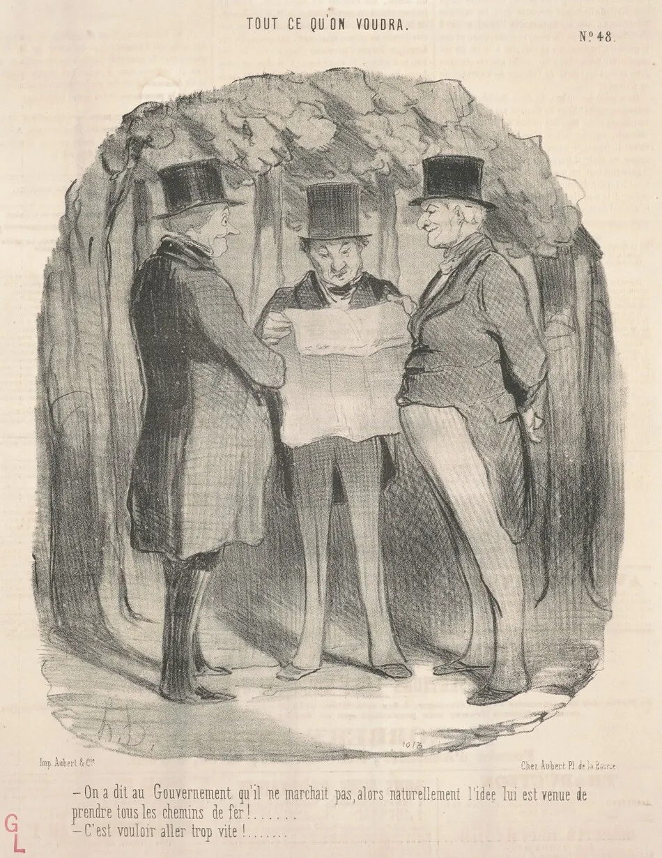 On a dit au gouvernement qu'il ne marchait pas ... by Honoré Daumier
