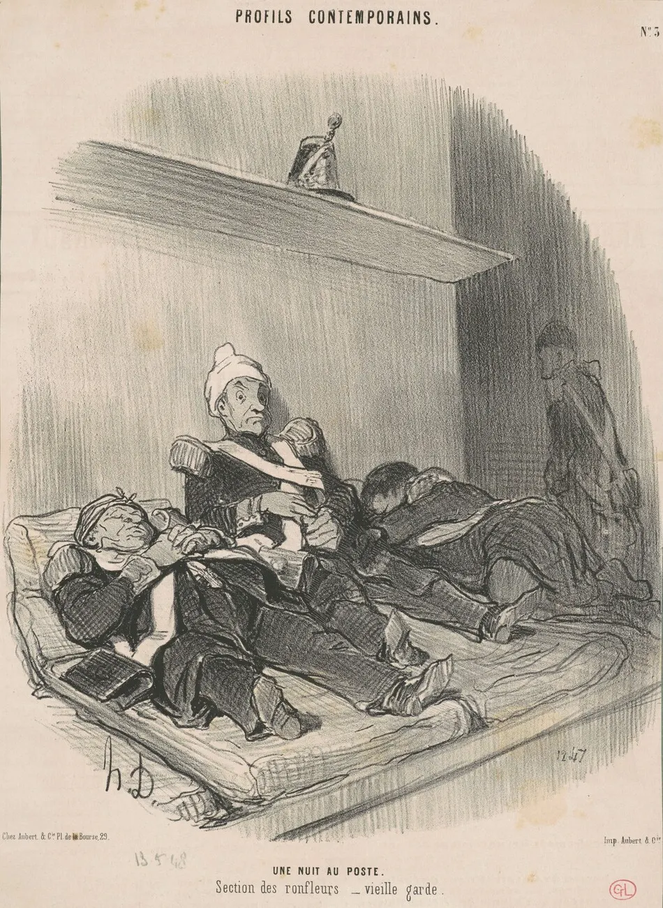Une nuit au poste by Daumier, Honoré