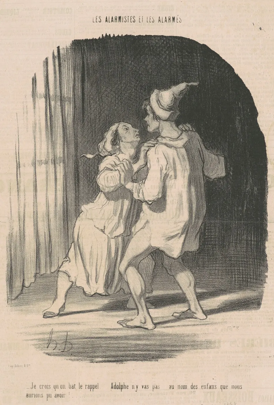 Je crois qu'on bat le rappel ... by Honoré Daumier