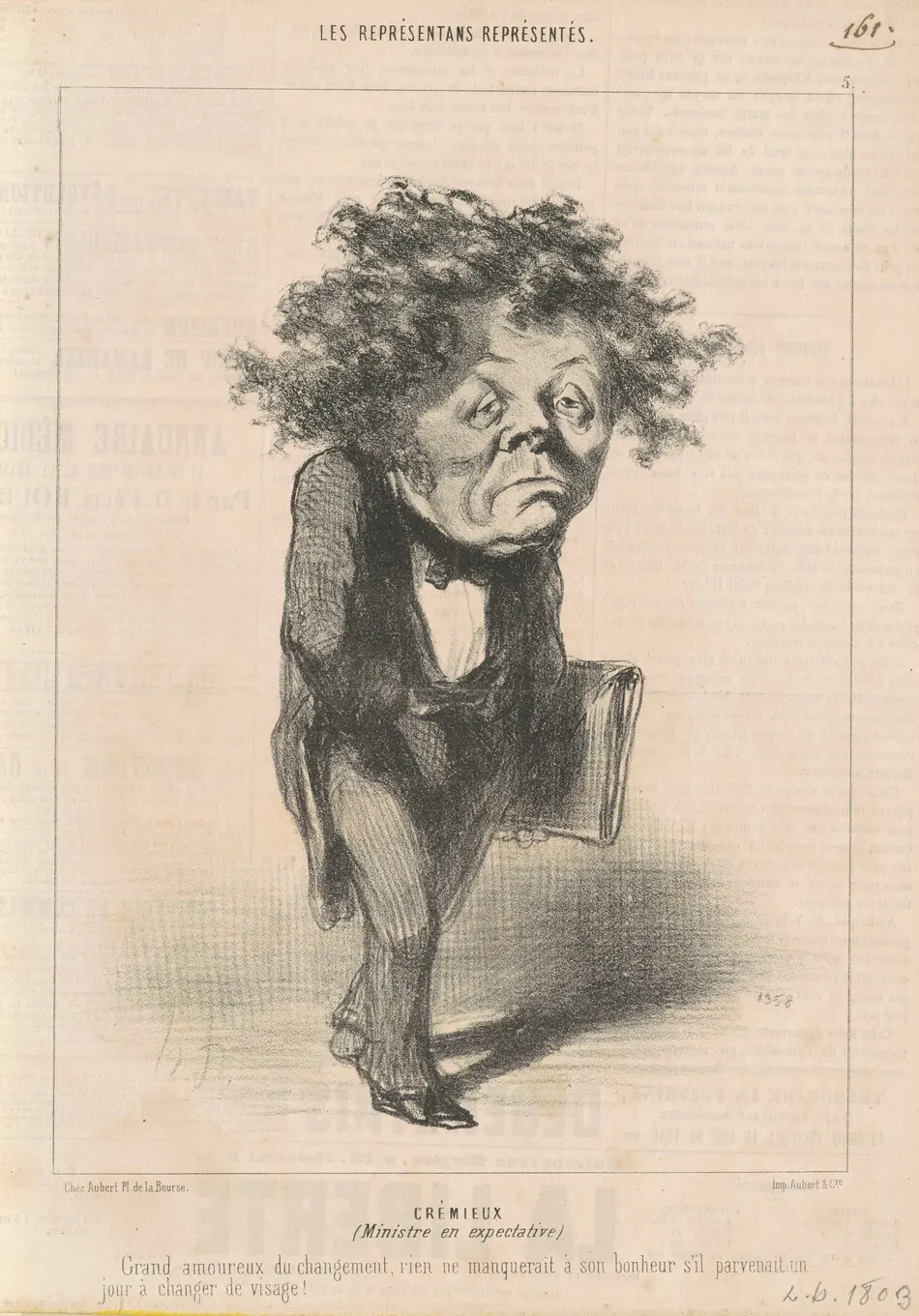 Adolphe  Crémieux by Honoré Daumier