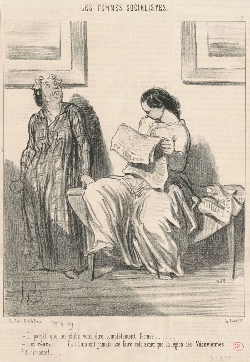 Il parait que les clubs vont être ... fermés ... by Honoré Daumier
