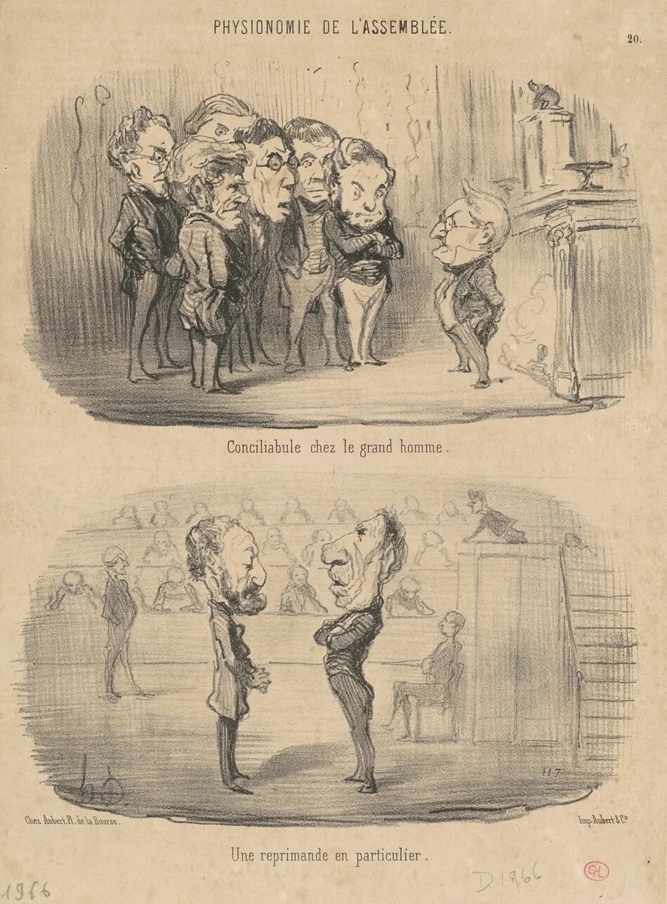 Conciliabule chez le grand homme by Honoré Daumier