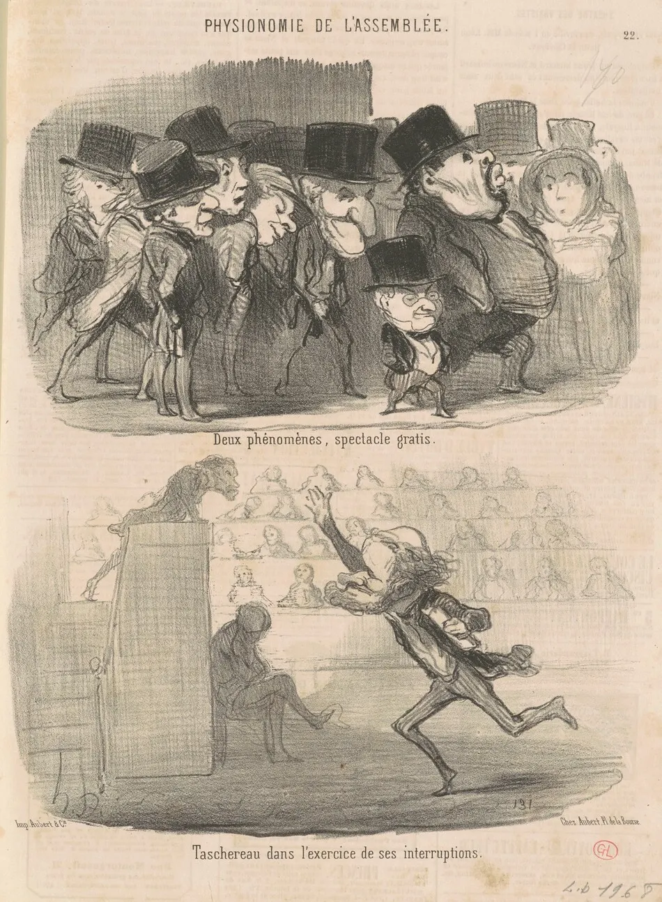 Deux phénomènes, spectacle gratis ... by Honoré Daumier