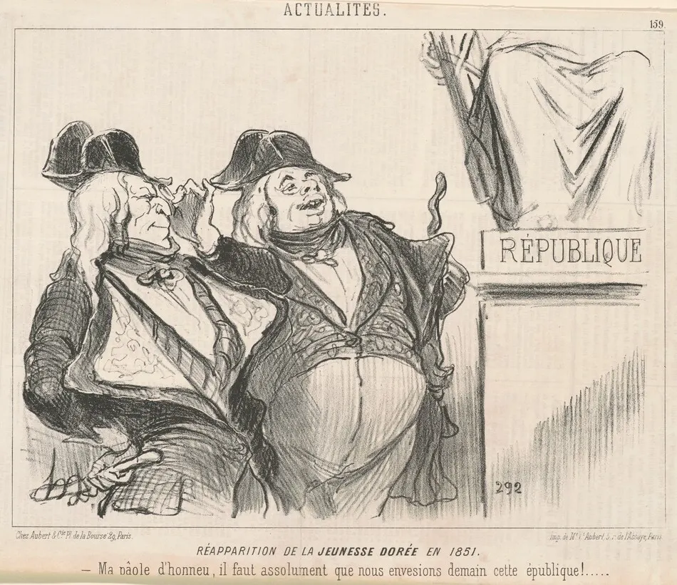 Réapparition de la jeunesse dorée en 1851 by Honoré Daumier