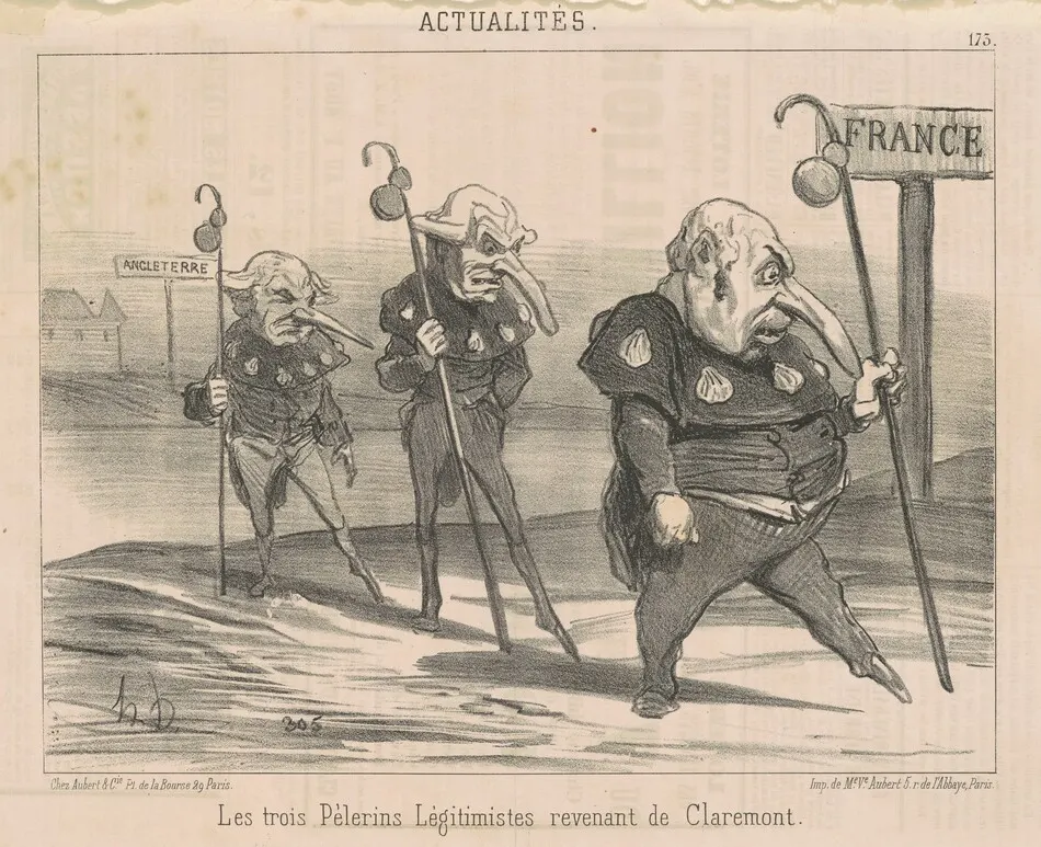 Le trois légitimistes ... revenant de Claremont by Honoré Daumier