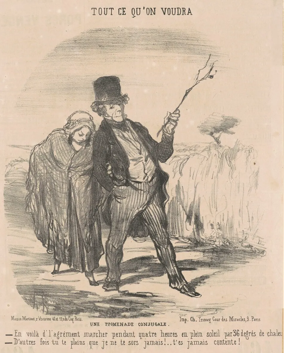 Une promenade conjugale by Daumier, Honoré