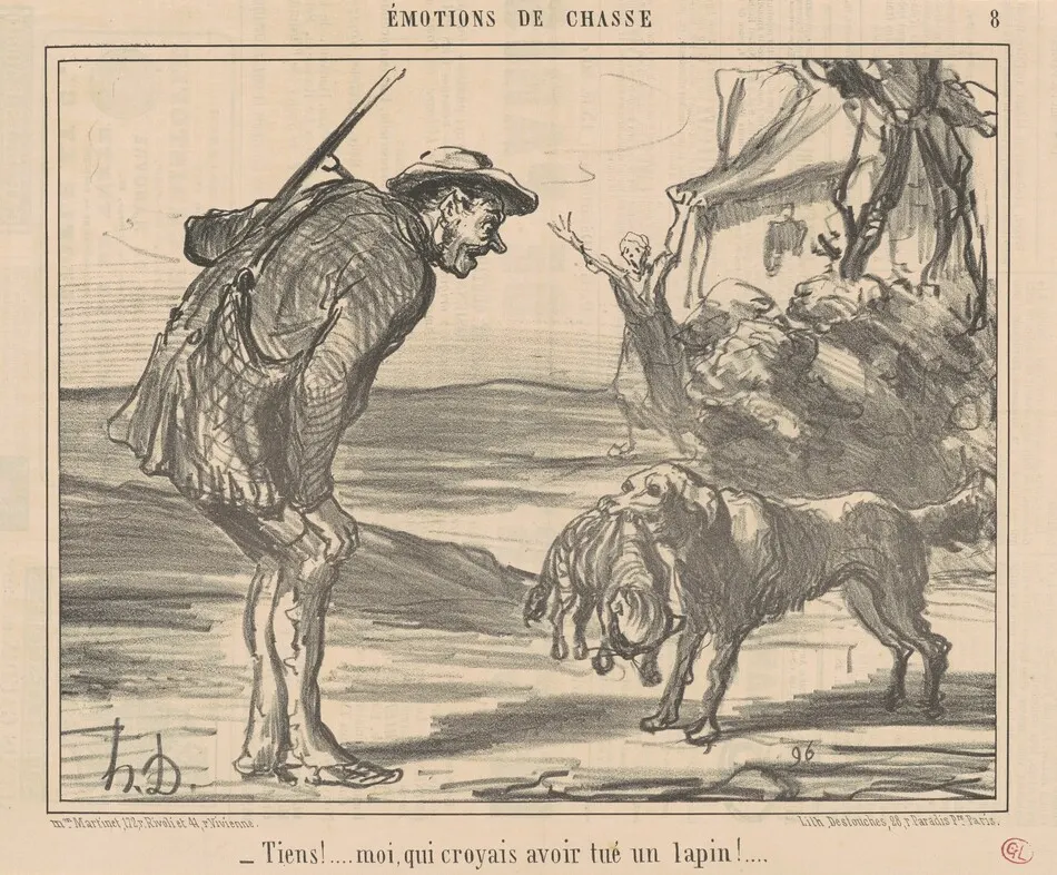 Tiens! Moi, croyais avoir tué un lapin! ... by Daumier, Honoré