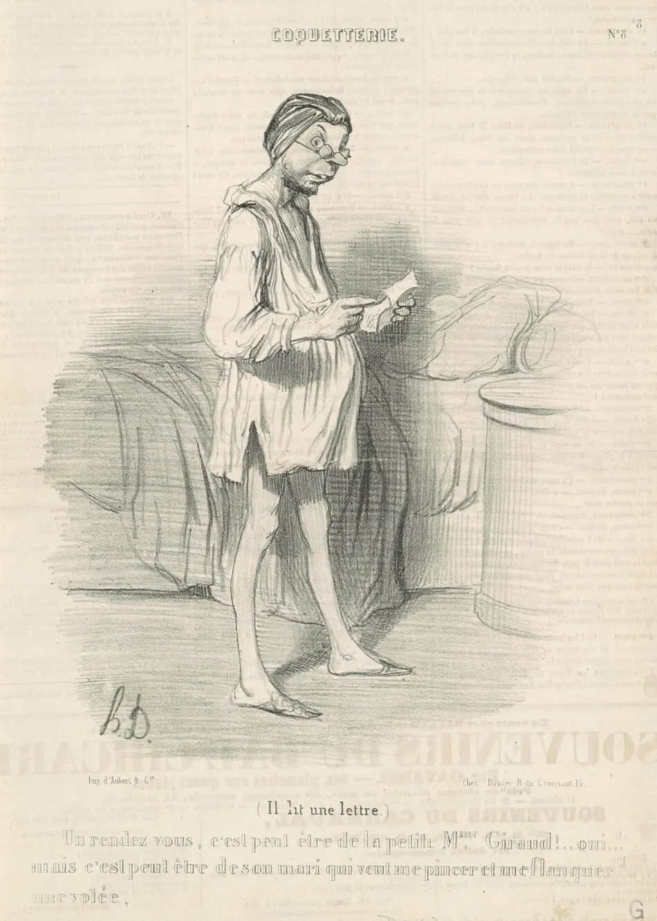 Un rendez vous, c'est peut-être de la... by Daumier, Honoré