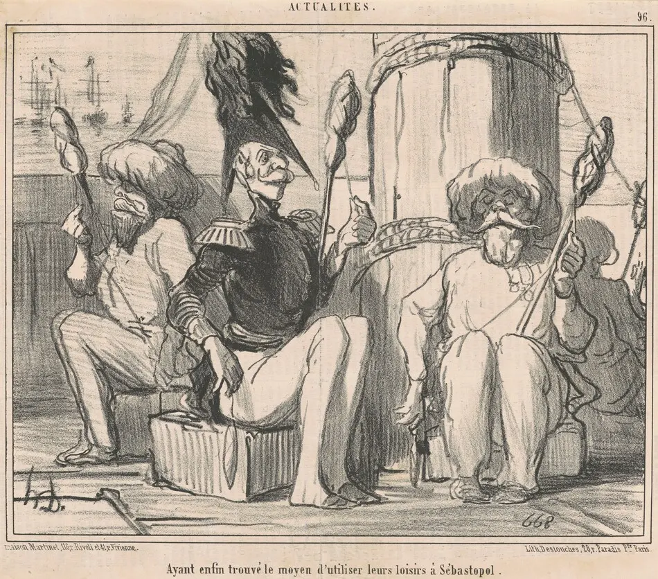 Ayant enfin trouvé le moyen d'ultiliser leurs loisirs! by Honoré Daumier