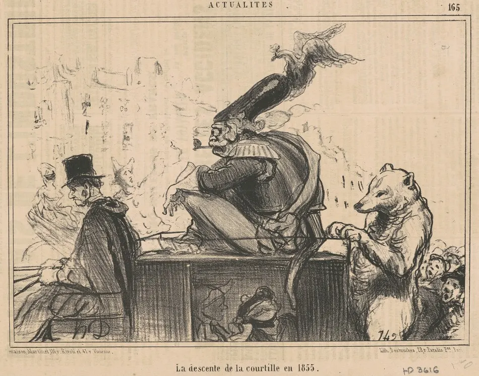La descente de la courtille en 1855 by Honoré Daumier