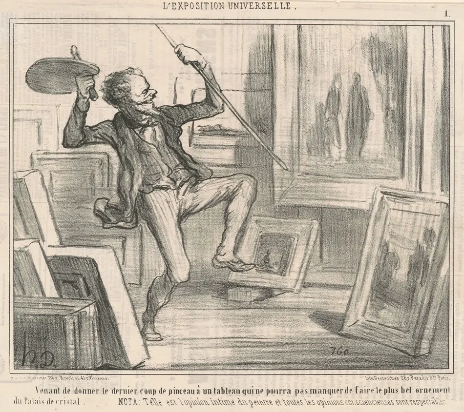 Venant de donner le dernier coup de pinceau ... by Daumier, Honoré