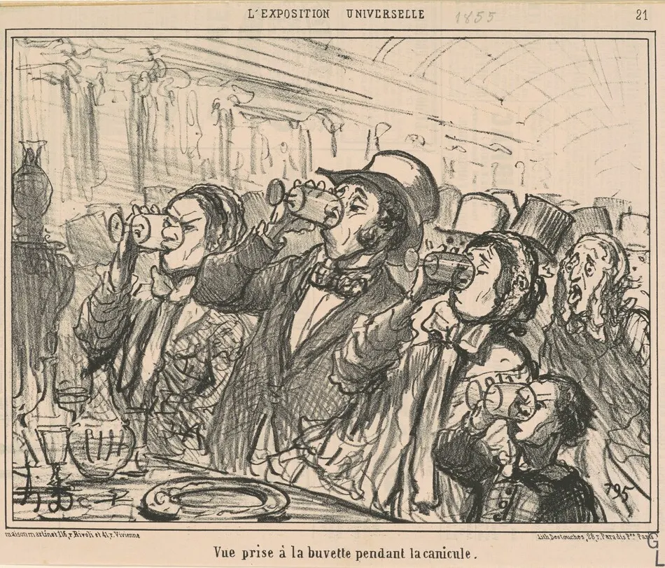 Vue prise a la buvette pendant la canicule by Daumier, Honoré