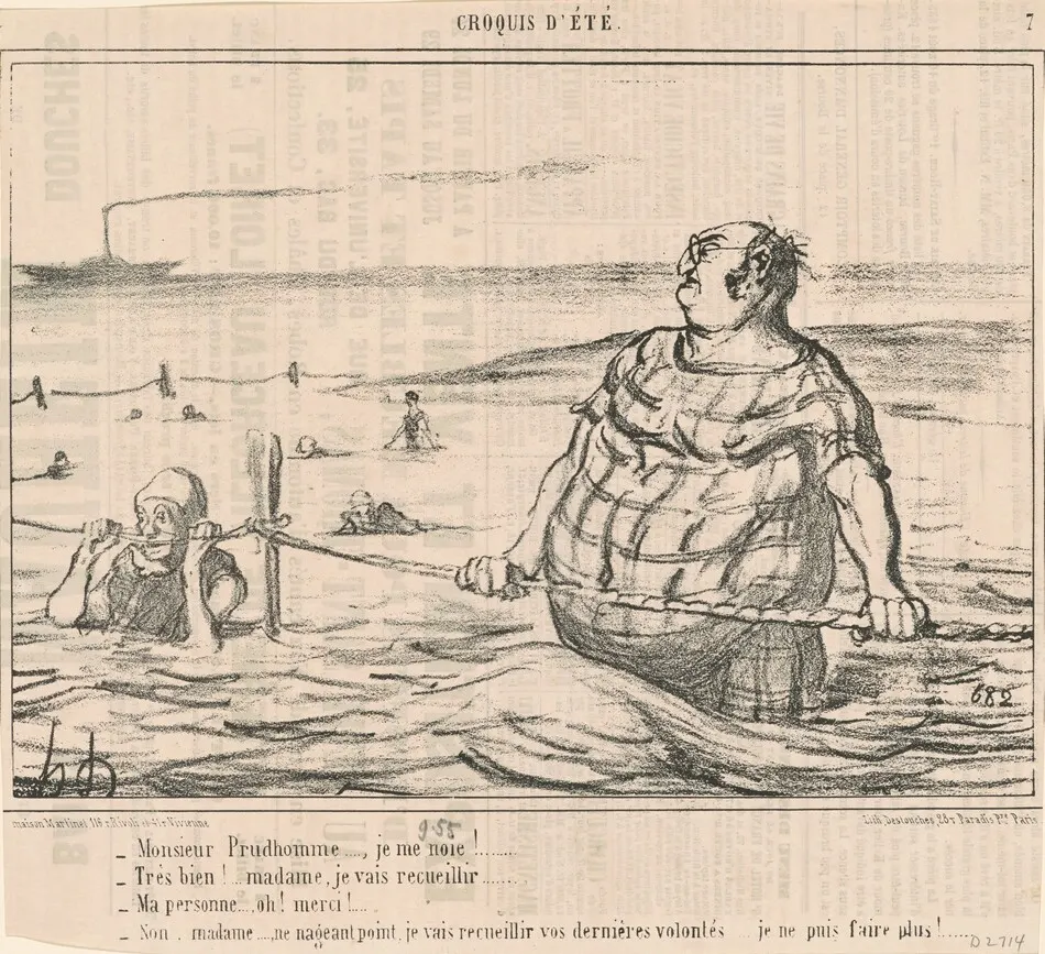 Monsieur Prudhomme ... Je me noie! ... by Honoré Daumier