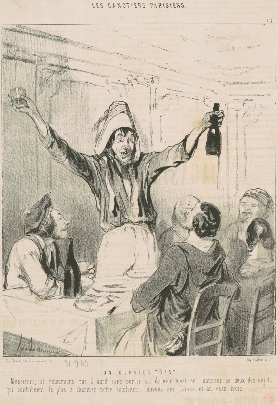Un dernier toast by Daumier, Honoré