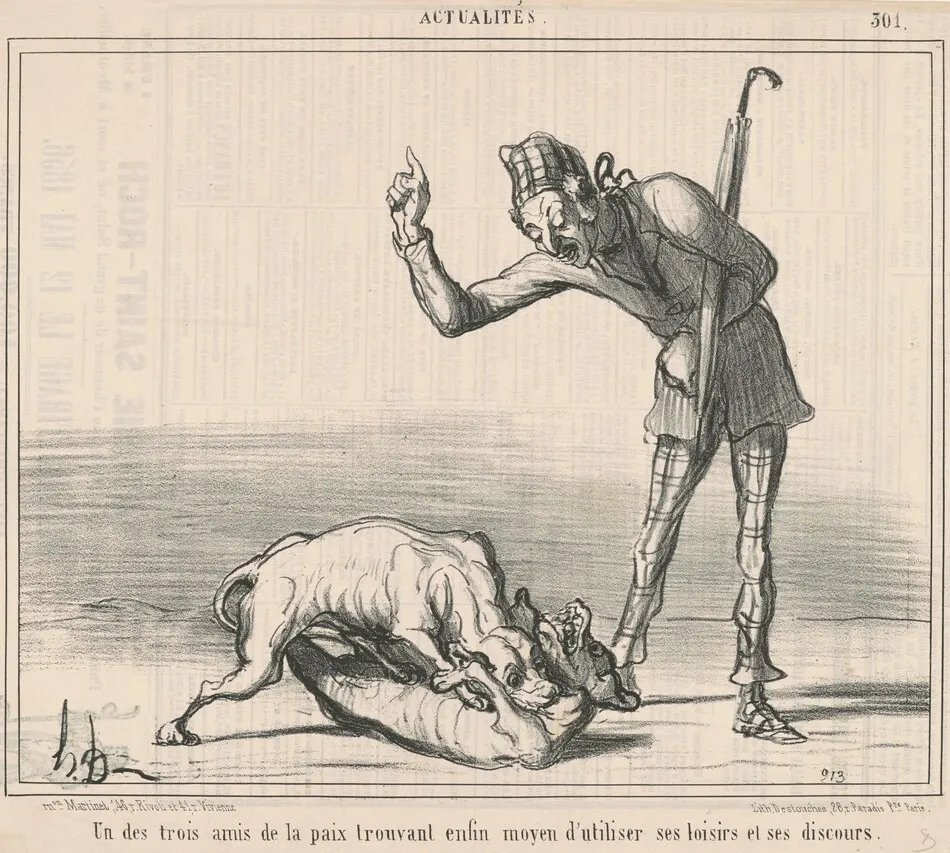 Un des trois amis de la paix ... by Daumier, Honoré