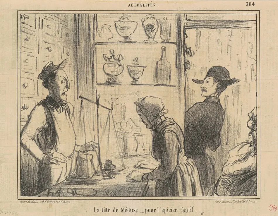 La tête de Méduse pour l'épicier fautif by Honoré Daumier