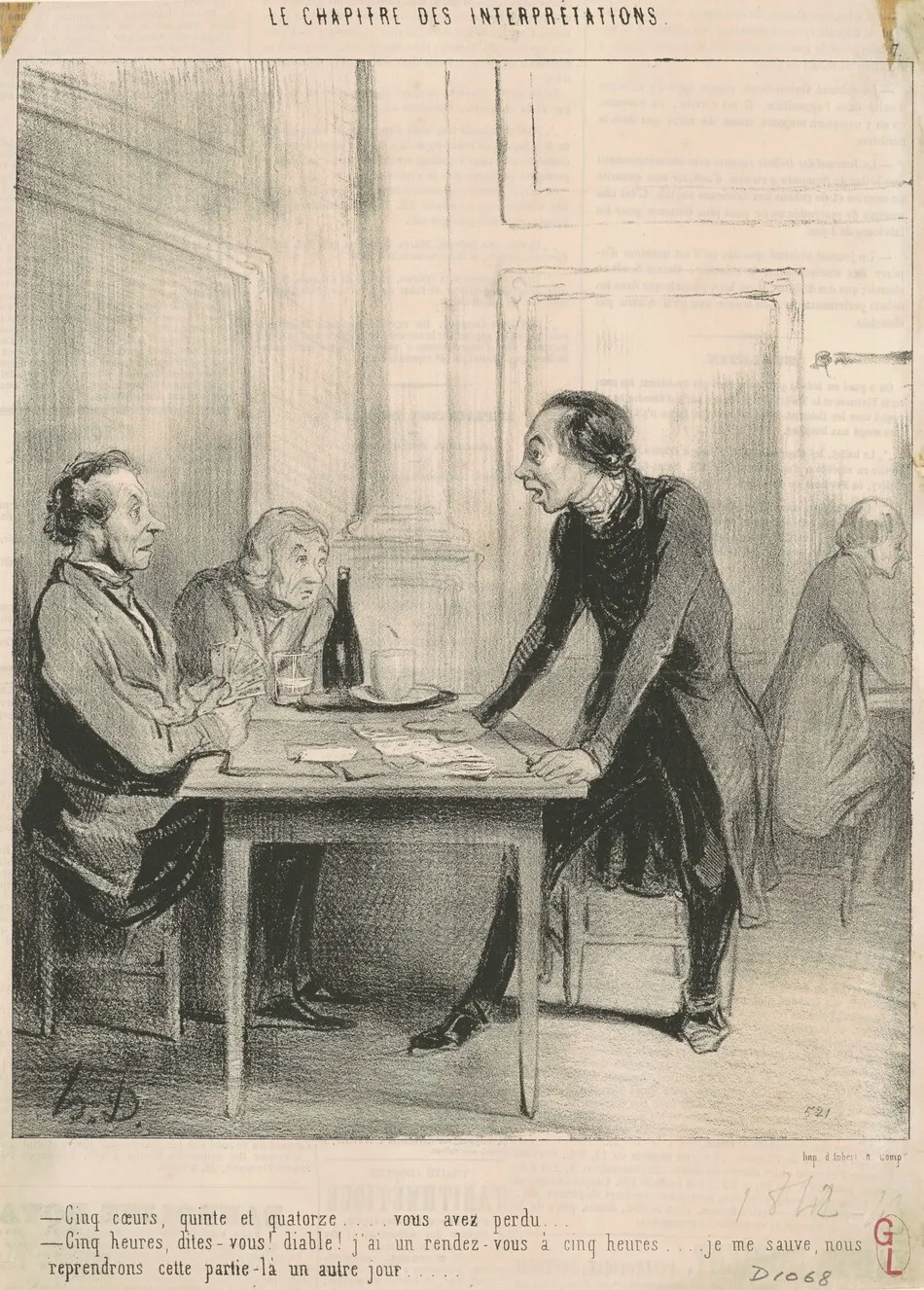 Cinq coeurs, quinte et quatorze ... by Honoré Daumier