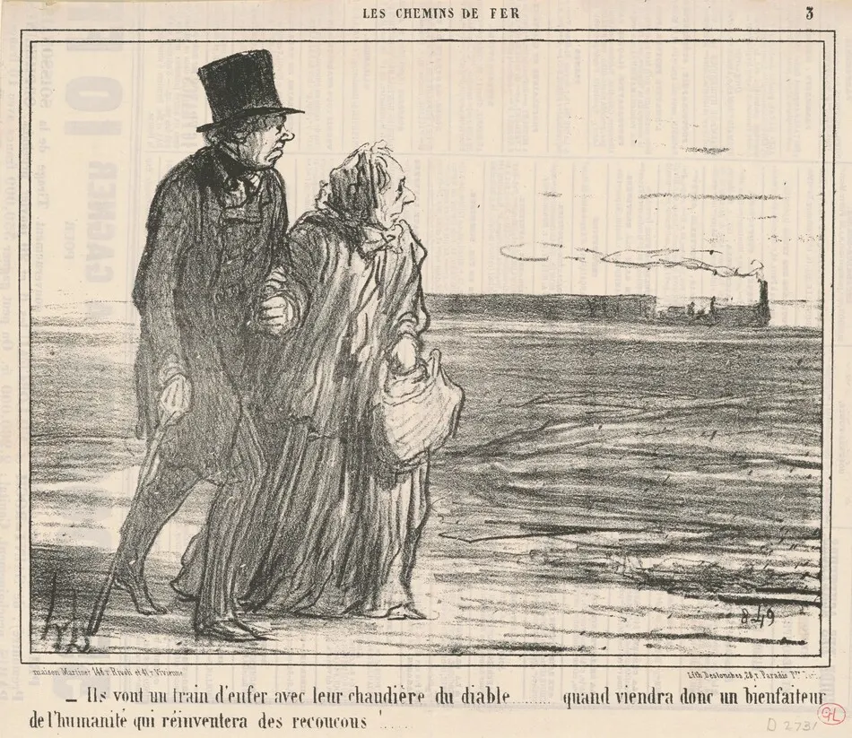 Ils vont un train d'enfer ... by Honoré Daumier