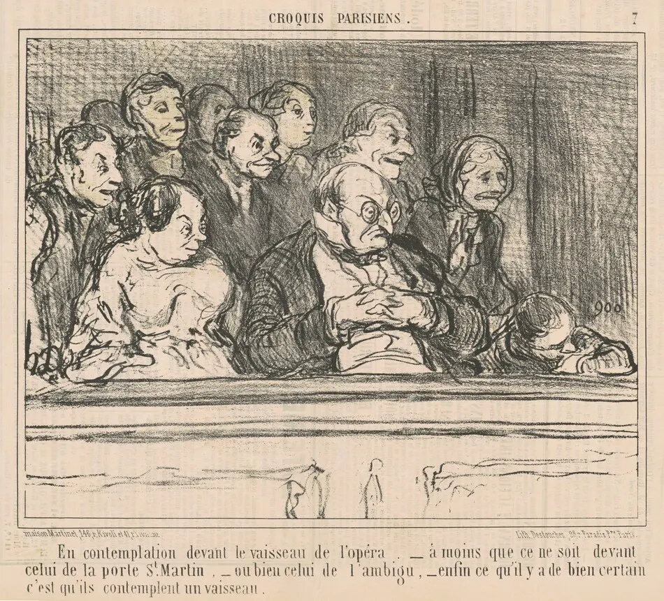 En contemplation devant le vaisseau de l'opera by Honoré Daumier