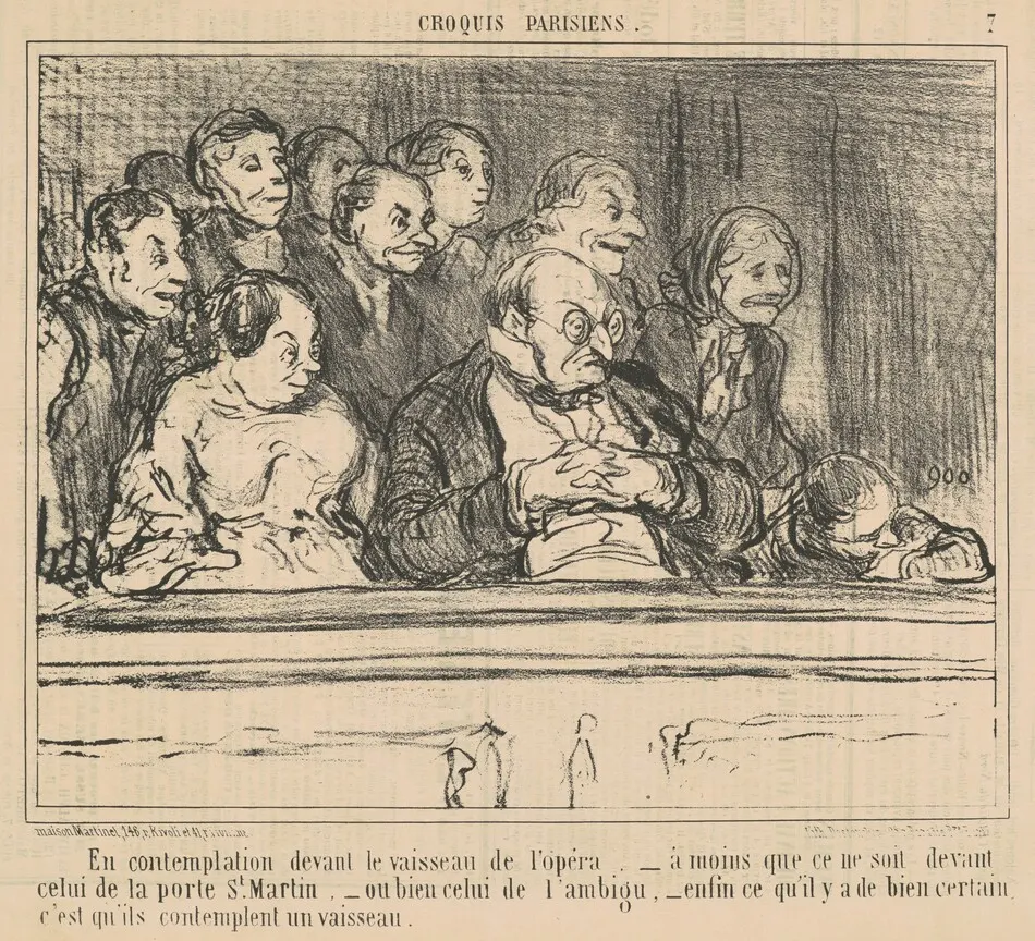 En contemplation devant le vaisseau de l'opera by Honoré Daumier