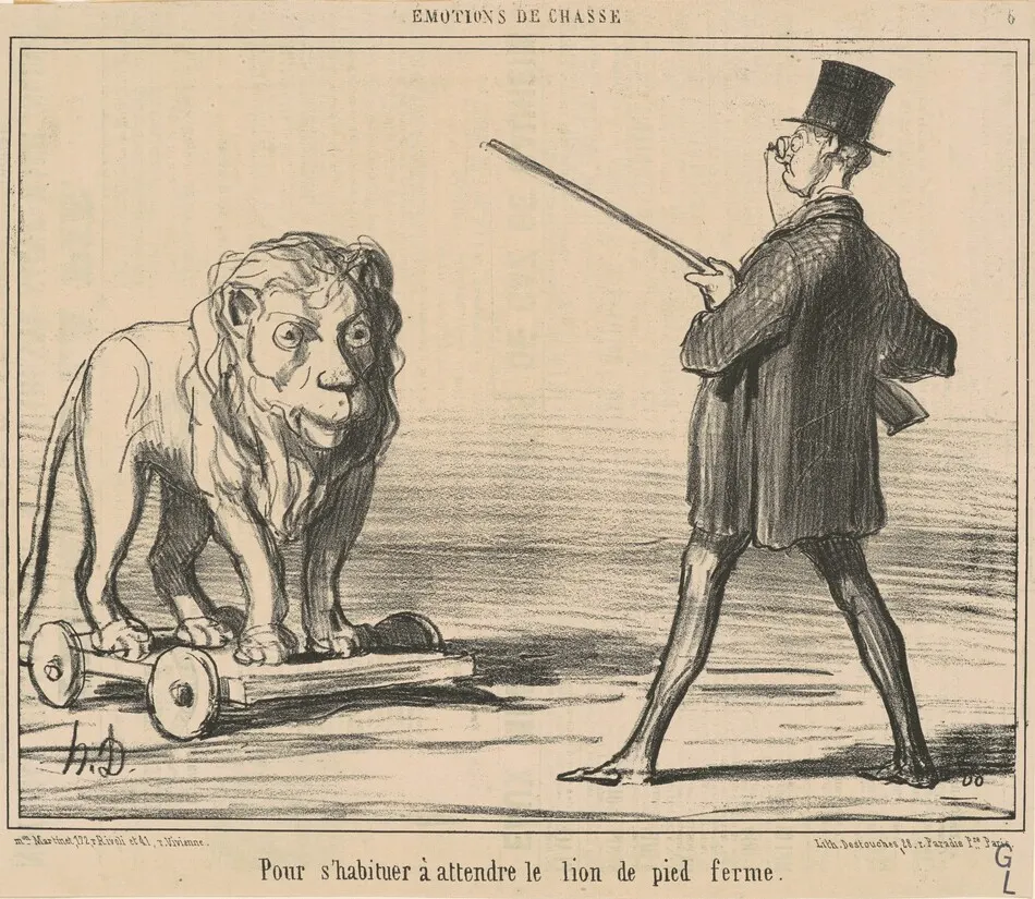Pour s'habiteur a attendre le lion ... by Honoré Daumier
