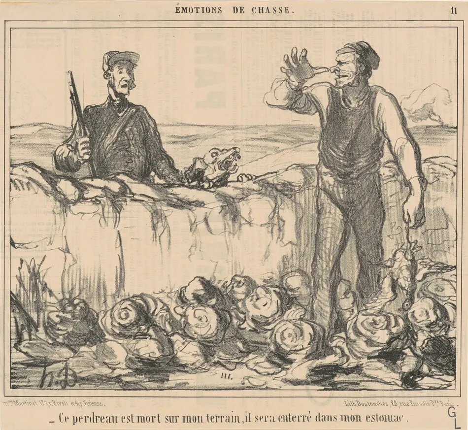 Ce perdreau est mort sur mon terrain ... by Honoré Daumier