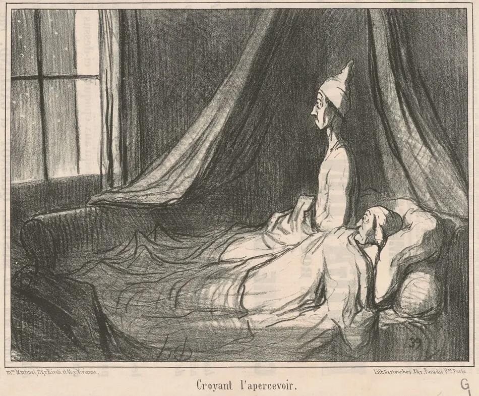 Croyant l'apercevoir ... by Honoré Daumier