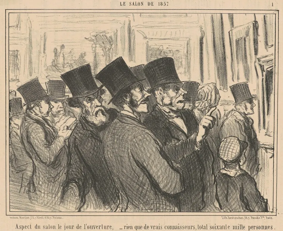 Aspect de salon le jour de l'ouverture ... by Honoré Daumier