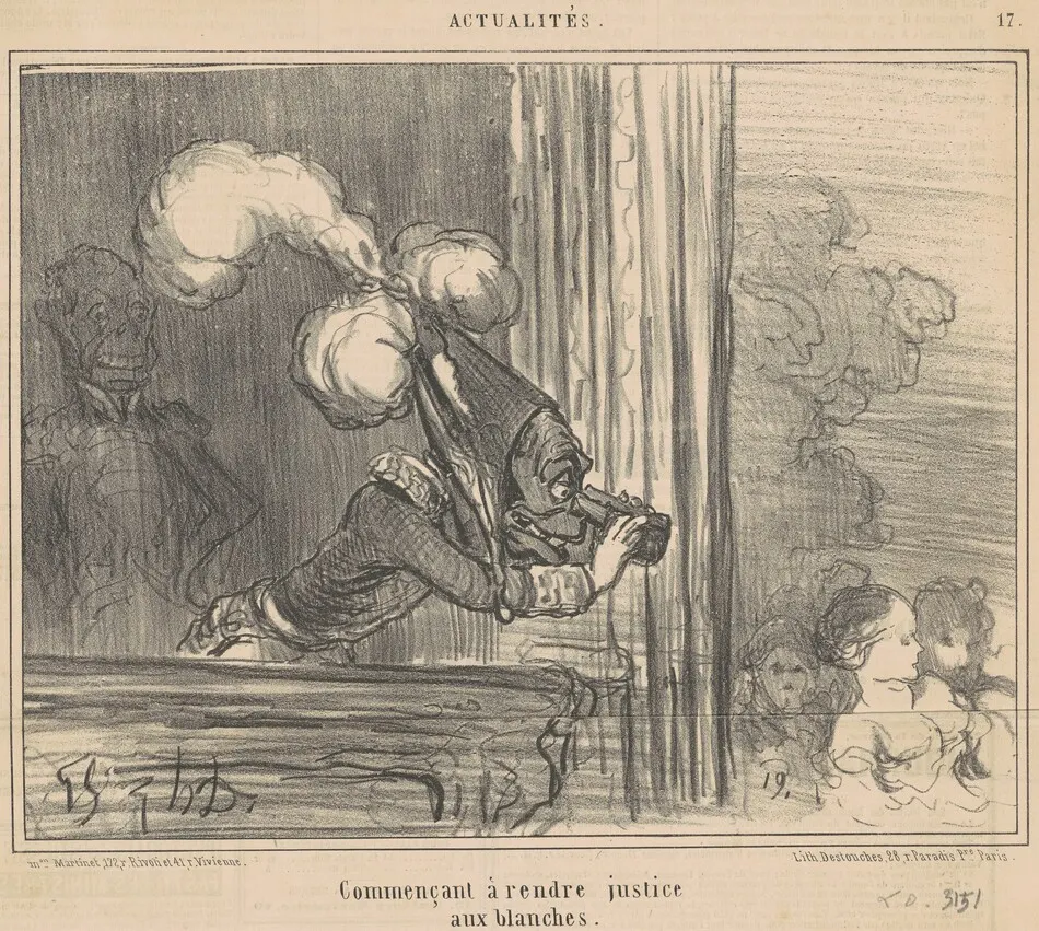 Commençant a rendre justice aux blanches by Honoré Daumier