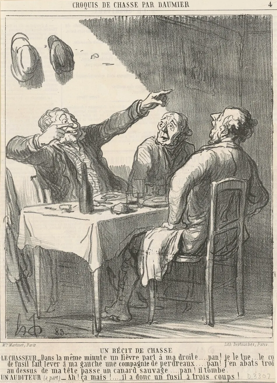 Un récit de chasse by Daumier, Honoré