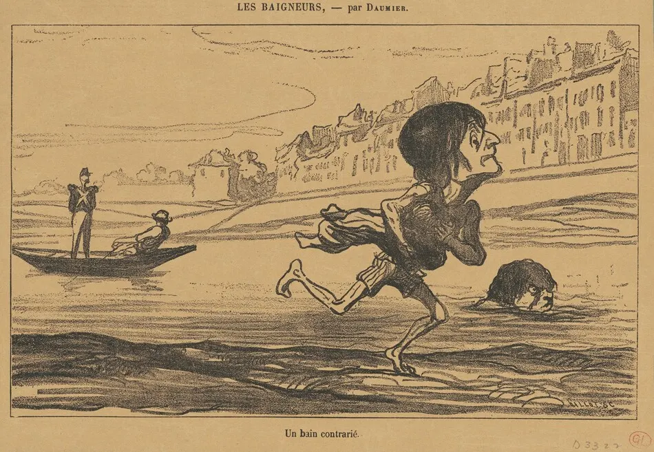 Un bain contrarié by Daumier, Honoré