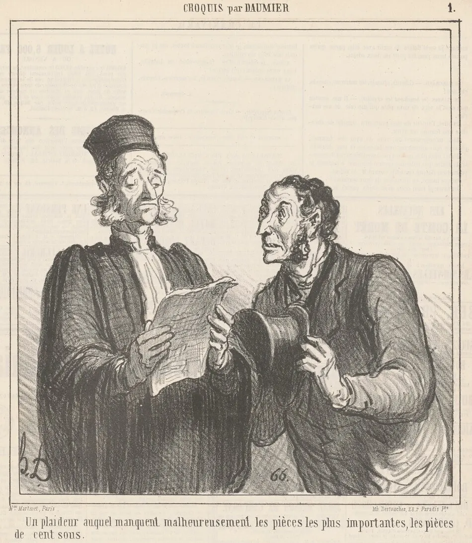 Un plaideur auquel manquent ... by Daumier, Honoré