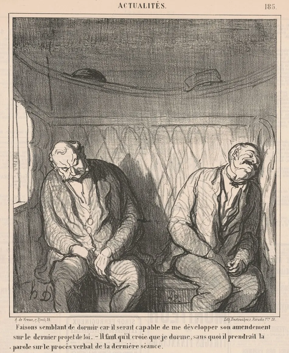 Faisons semblant de dormier ... by Honoré Daumier