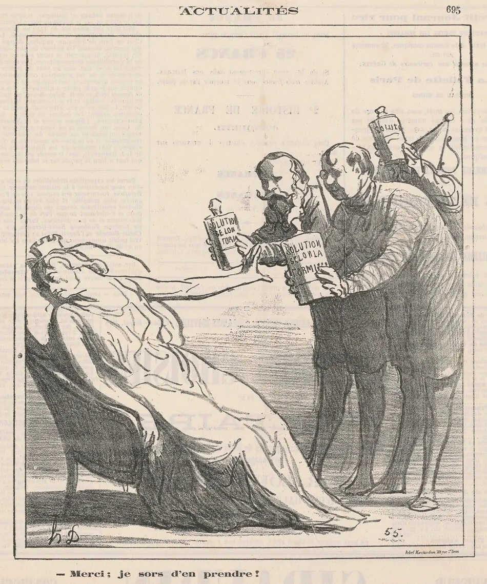 Merci, je sors d'en prendre by Honoré Daumier