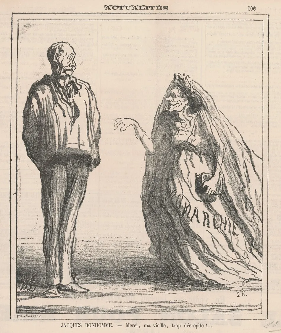 Merci, ma vieille, trop décrépite! ... by Honoré Daumier