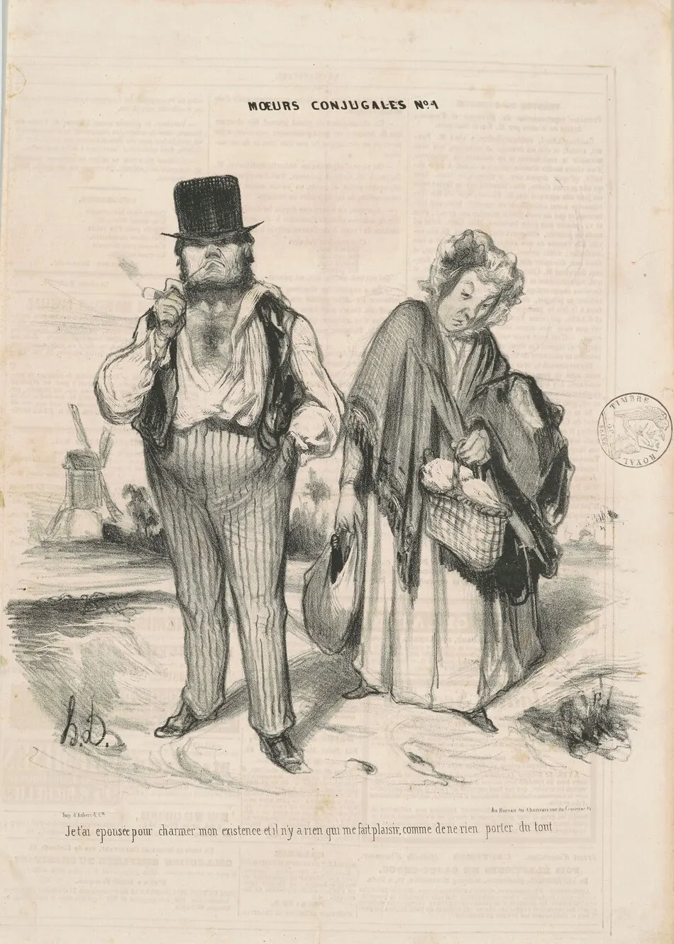 Je t'ai épousé pour charmer mon existence... by Honoré Daumier
