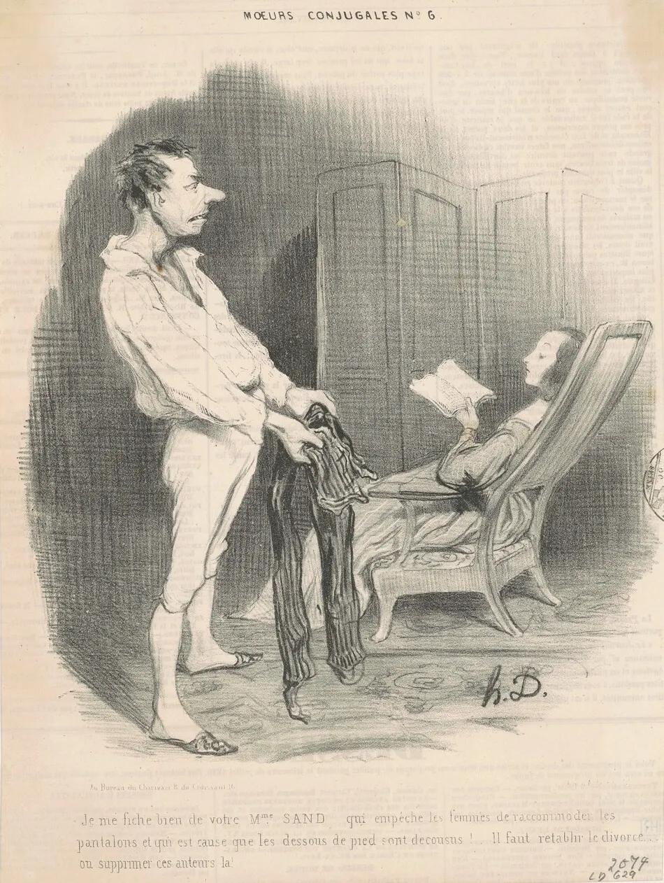 Je me fiche bien de votre Mme Sand... by Honoré Daumier