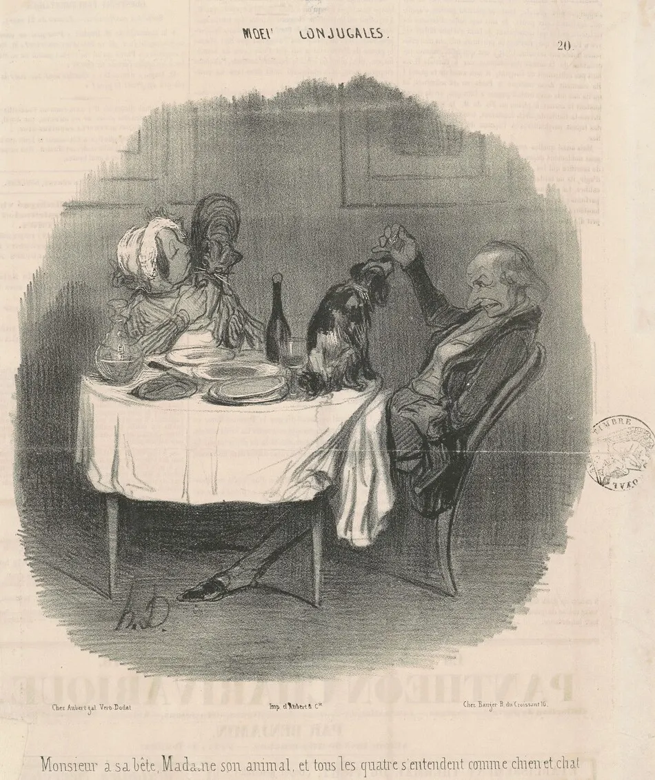 Monsieur a sa bête, Madame son animal... by Honoré Daumier