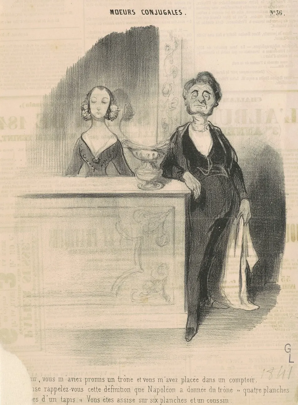 Arthur, vous m'aviez promis un trône... by Honoré Daumier