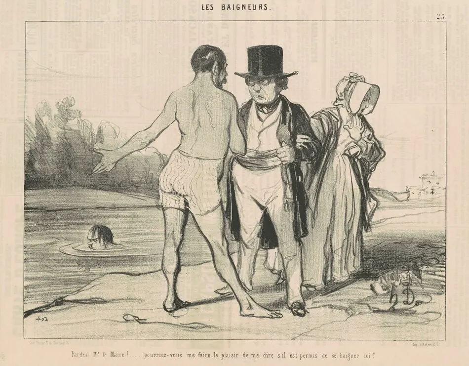 Pardon, Mr Le Maire! ... pourriez-vous ... by Honoré Daumier