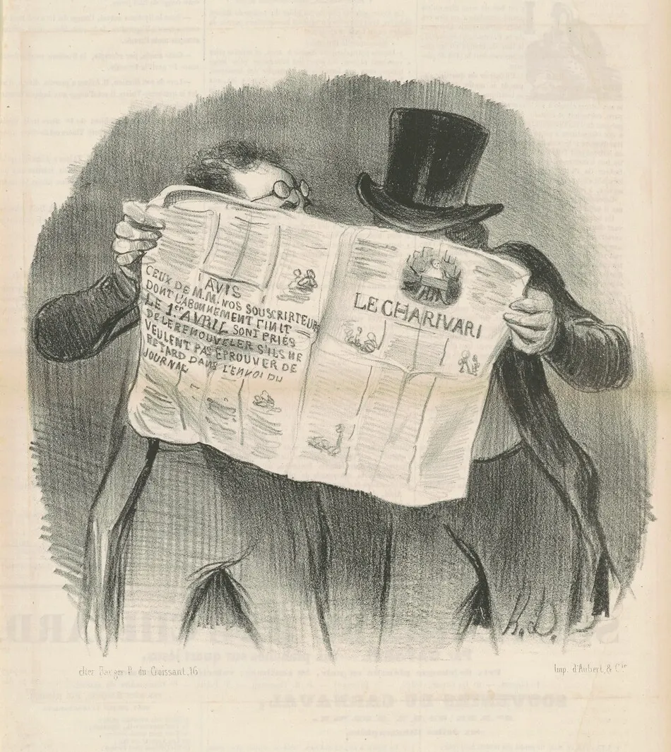 Le lecture du charivari by Honoré Daumier