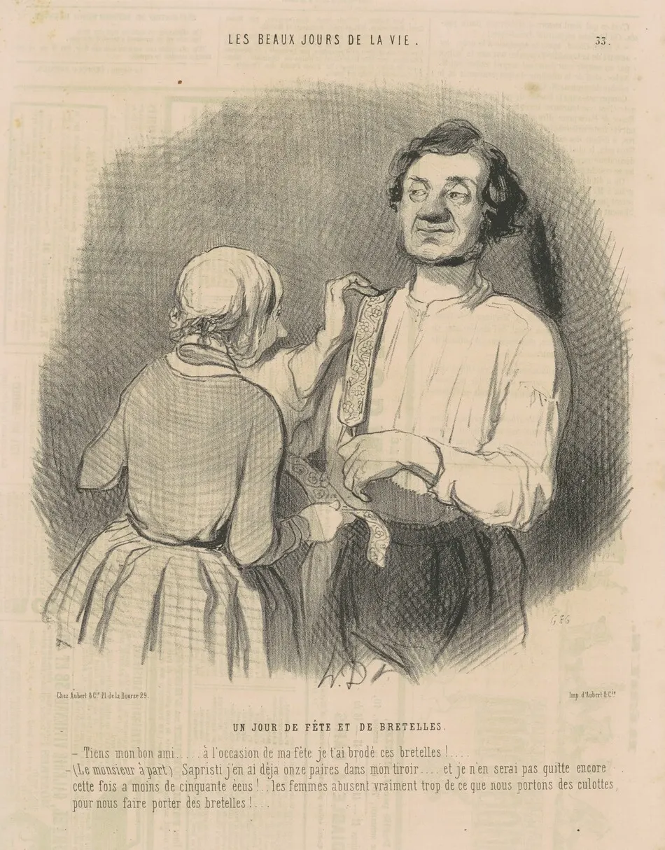 Un jour de fête et de bretelles by Daumier, Honoré