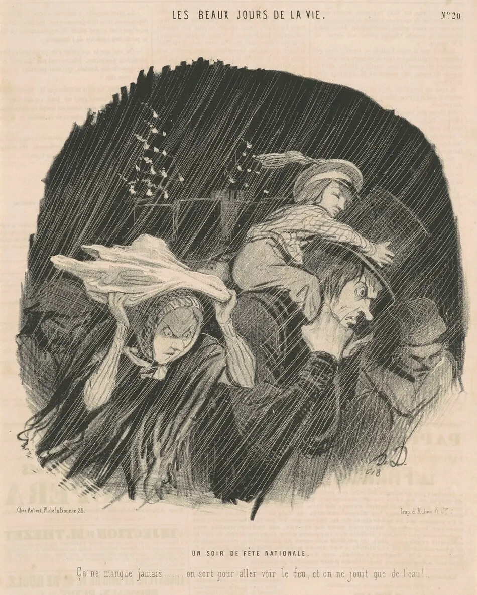 Un soir de fête nationale by Daumier, Honoré