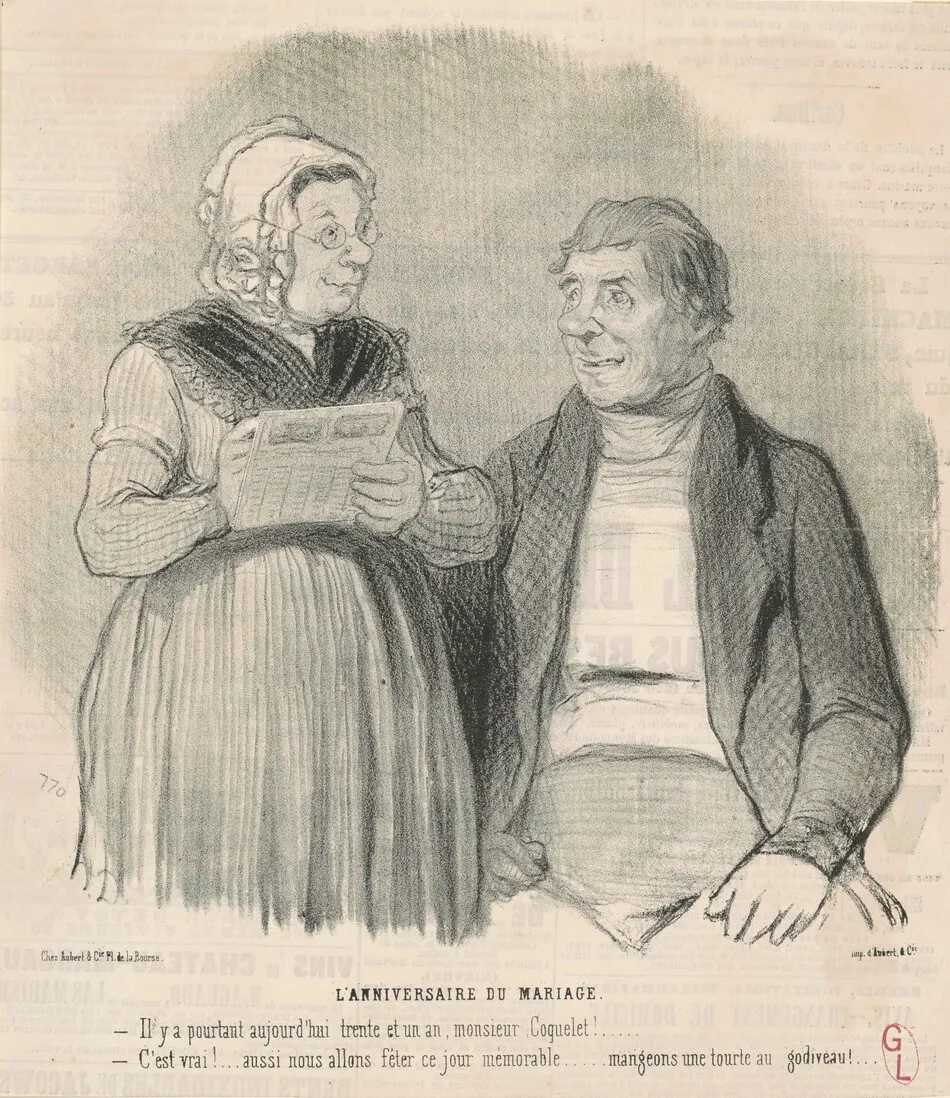 L'anniversaire du mariage by Honoré Daumier