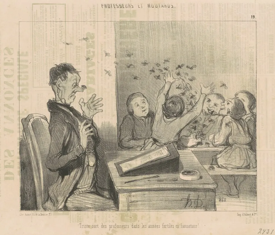 Triste sort des professeurs ... by Daumier, Honoré