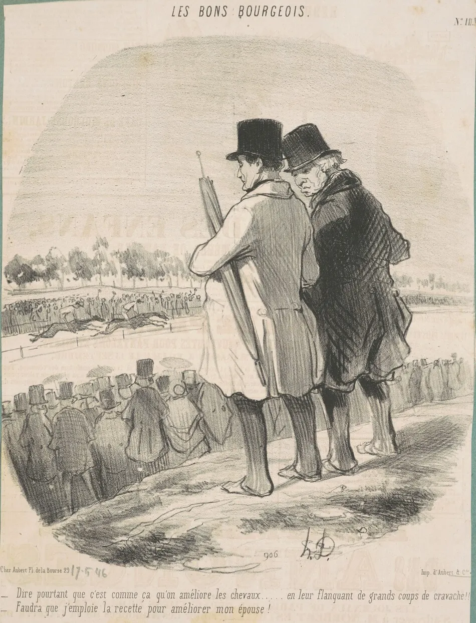 Dire ... que c'st comme ça qu'on améliore les chevaux ... by Honoré Daumier